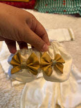 Load image into Gallery viewer, Newborn Jhabla Set - Offwhite Golden Festive Set
