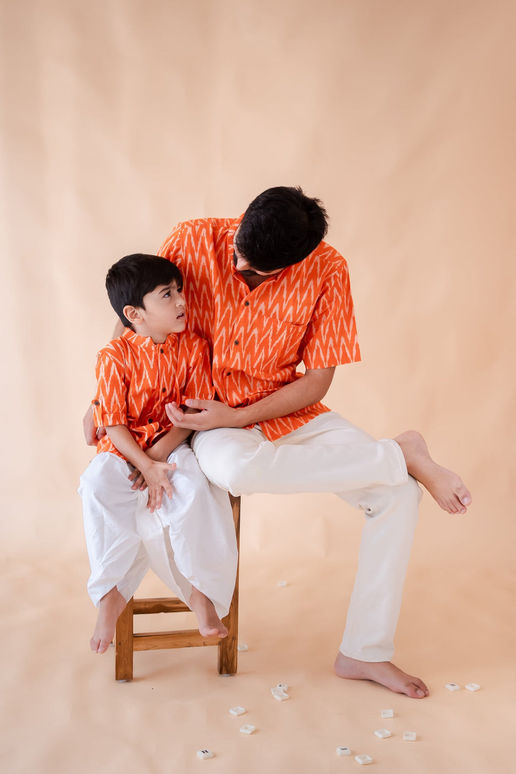 Klingaru Shirt for Men - Orange Ikat