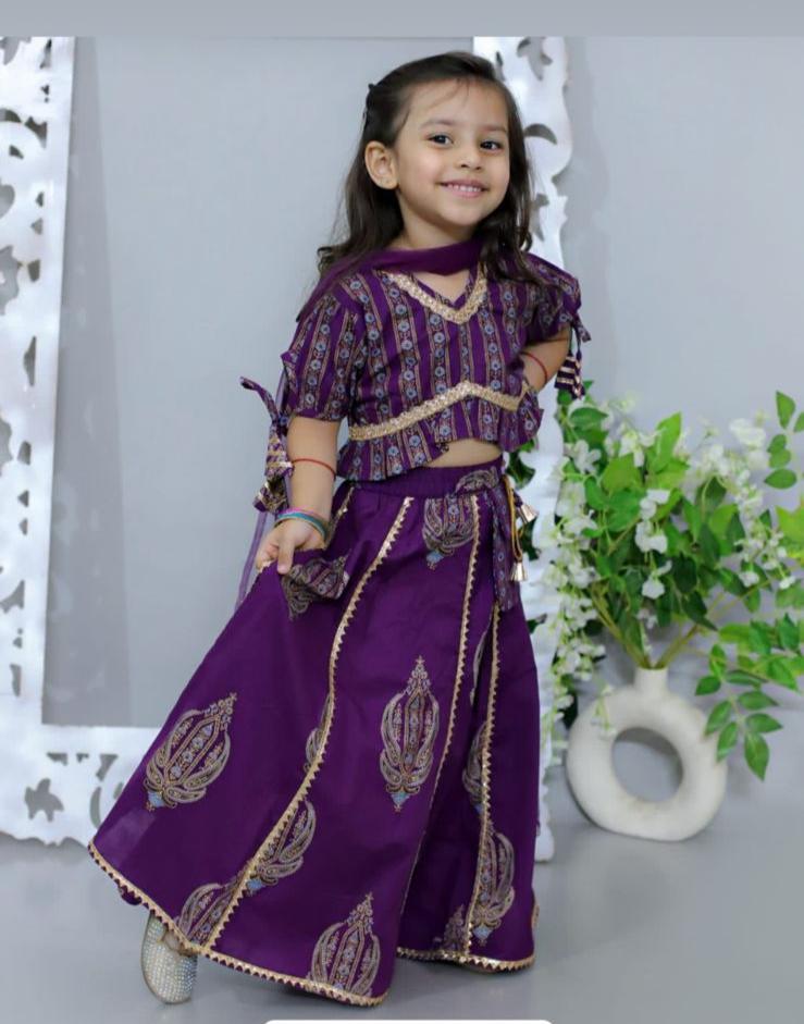 Klingaru Lehanga Choli  - Purple with Dupatta