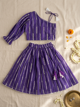 Load image into Gallery viewer, Purple Lehenga Choli Set for Girls | Festive Ethnic Wear
