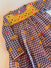 Load image into Gallery viewer, Purple Gingham Kurta Pant Set for Girls with Embroidered Yoke | Festive Ethnic Wear
