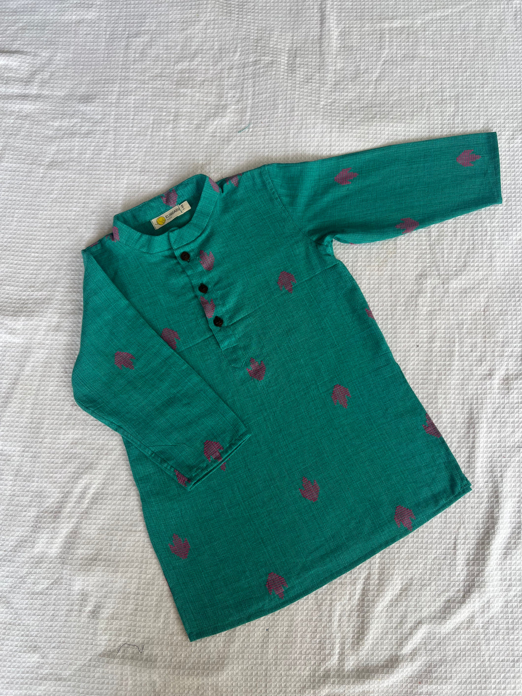 Klingaru Long Kurta - South Cotton Rama Green