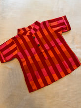 Load image into Gallery viewer, Red Checks Cotton Kurta Shirt with Dark Blue Denim Pants for Boys | Klingaru

