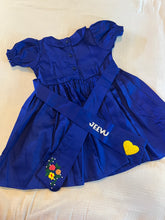 Load image into Gallery viewer, Royal Blue Embroidered Cotton Frock for Girls | Floral Collar Party Dress
