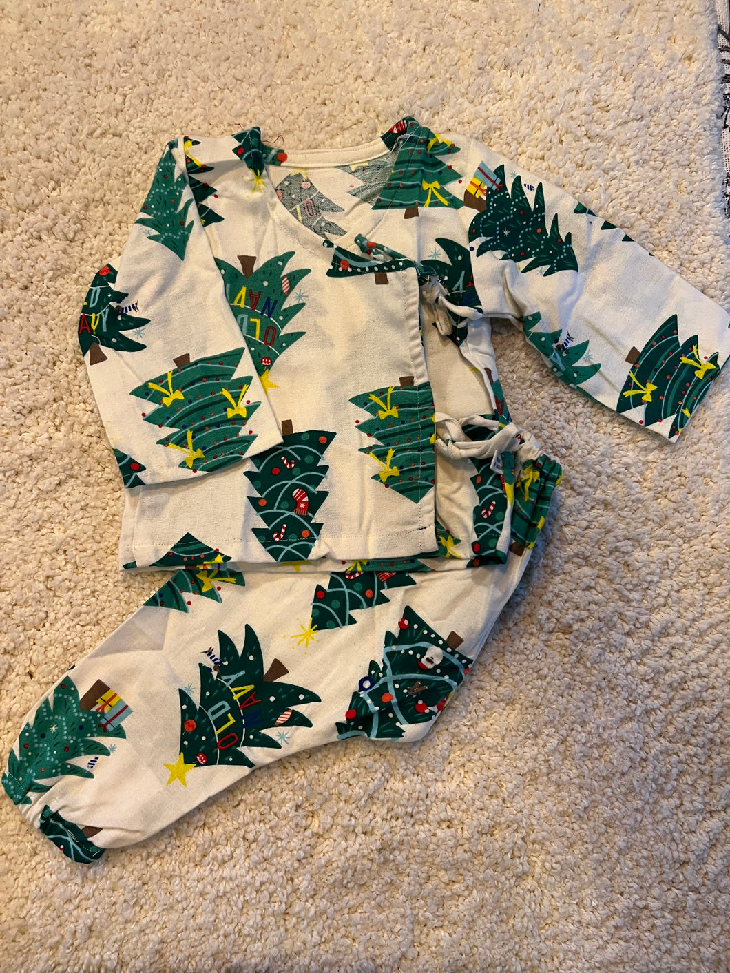 Unisex Jhabla Style Night Suit - Christmas Tree