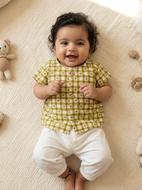 Unisex Newborn Style -  Yellow Checks