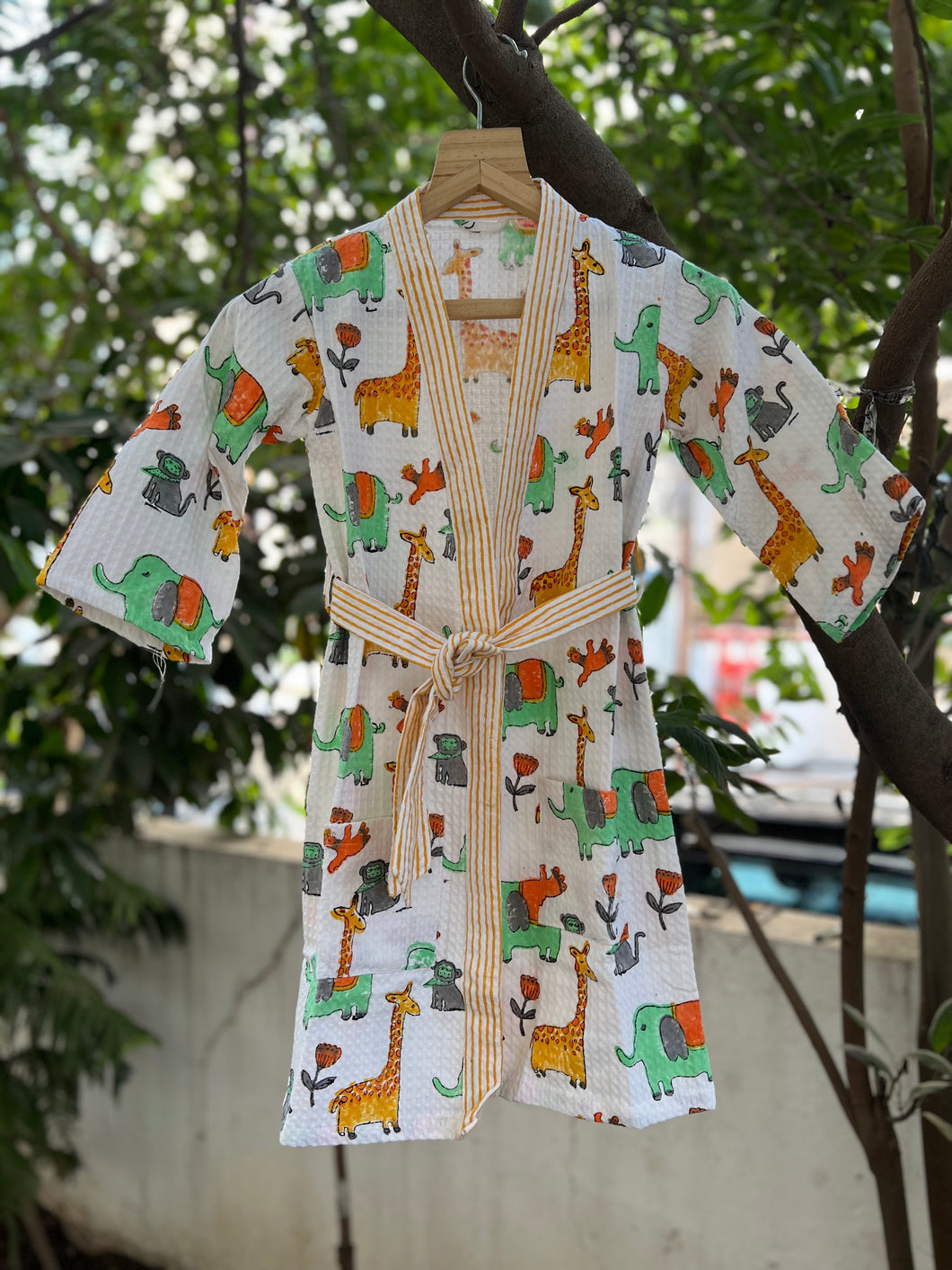 Klingaru Waffle Bathrobe for Kids - New Animals