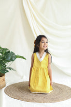 Load image into Gallery viewer, Klingaru Girl Kurta and Pant Set - Solid Yellow with Lace
