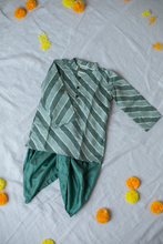 Load image into Gallery viewer, Klingaru Boys Set - Green Stripes with Dhoti
