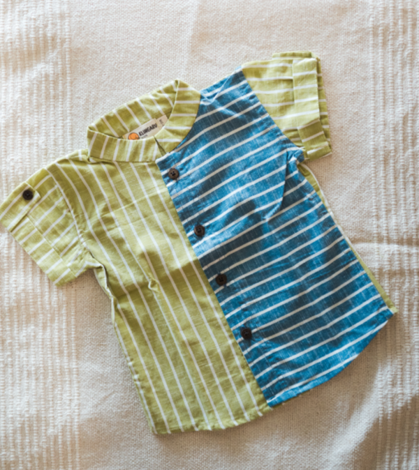 Klingaru Shirt - Blue Green Stripes